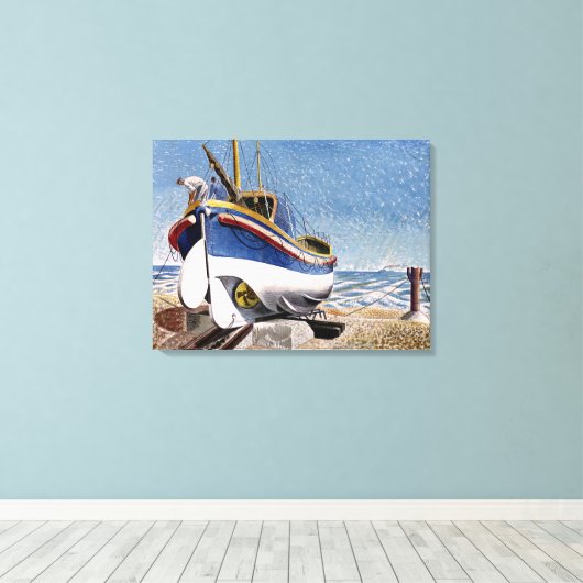 Eric Ravilious - Rettungsboot in Adelburgh, schöne Leinwanddruck (Insitu (Holzboden))