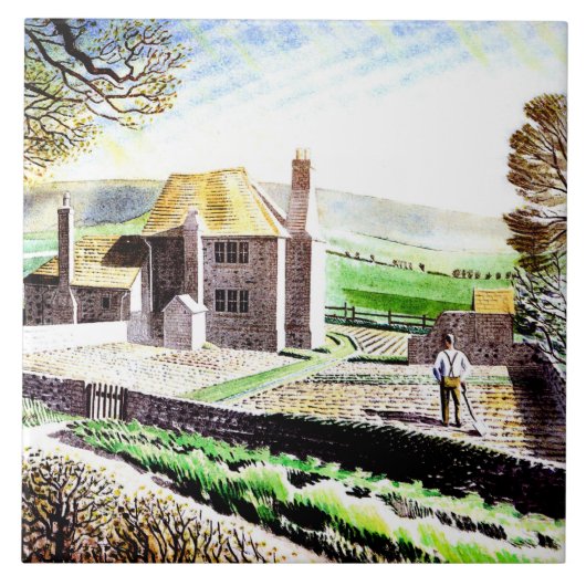 Eric Ravilious, Schäferhäuschen, Fliese (Vorderseite)