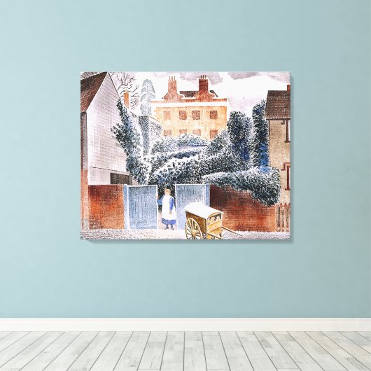 Eric Ravilious, The Vicarage, magischer Realismus, Leinwanddruck (Insitu (Holzboden))