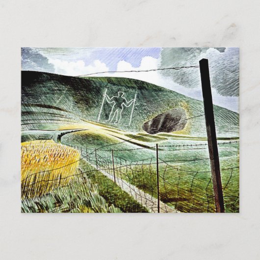 Eric Ravilious - The Wilmington Giant, Fine Art Postkarte (Vorderseite)