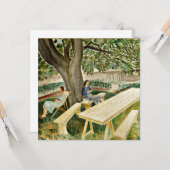 Eric Ravilious - Zwei Frauen im Garten, schöne Kun Karte (Vorderseite/Rückseite Beispiel)