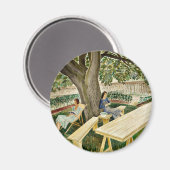 Eric Ravilious - Zwei Frauen im Garten, schöne Kun Magnet (Vorderseite/Rückseite)
