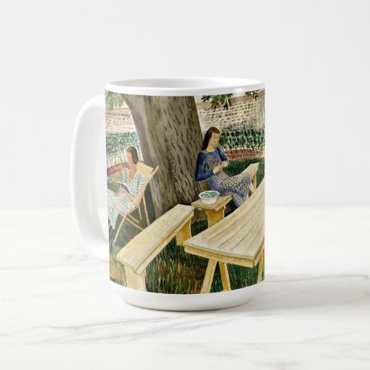 Eric Ravilious - Zwei Frauen in einem Garten Kaffeetasse (Vorderseite Links)