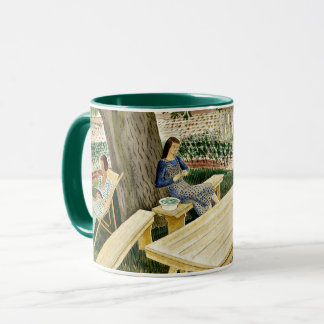 Eric Ravilious - Zwei Frauen in einem Garten Tasse