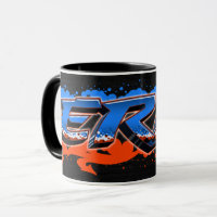 Eric Vorname Name Graffiti blue orange Tasse