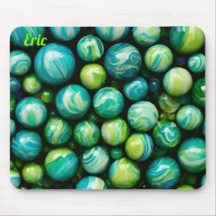 ERIC ~ Zany Shades Green and Blue ~ Marbles ~ Mousepad