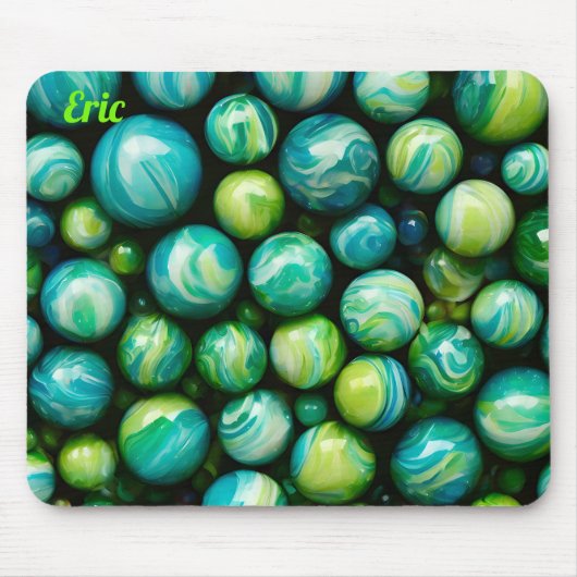 ERIC ~ Zany Shades Green and Blue ~ Marbles ~ Mousepad (Vorne)