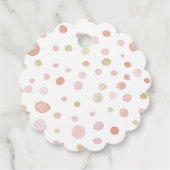 Erica Confetti Wasserfarbe Punkte Liebesmarken Geschenkanhänger (Rückseite)