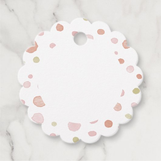 Erica Confetti Wasserfarbe Punkte Liebesmarken Geschenkanhänger (Vorderseite)