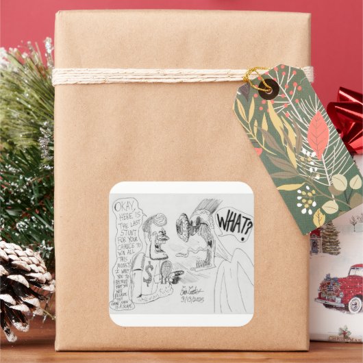 Erica Crooks Comics : Game Show scam Quadratischer Aufkleber (Feiertag)