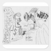 Erica Crooks Comics : Game Show scam Quadratischer Aufkleber (Vorderseite)