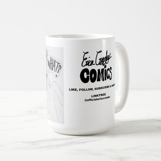 Erica Crooks Comics: Game Show Schwindel Kaffeetasse (VorderseiteRechts)