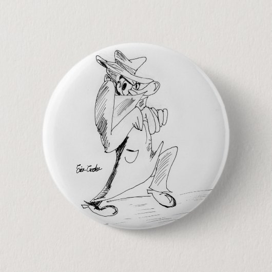 Erica Crooks Comics - hinterhältiger Schurke Button (Vorderseite)
