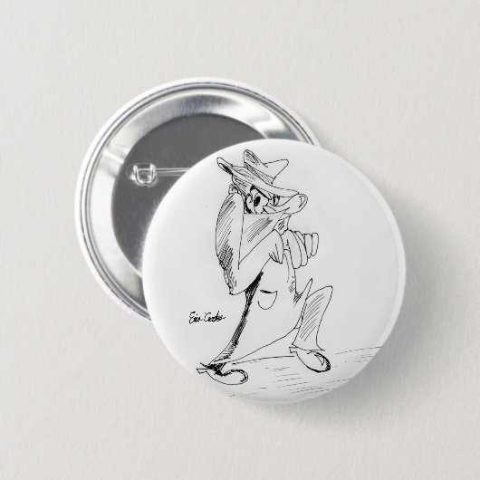 Erica Crooks Comics - sneaky villain man Button (Vorne & Hinten)