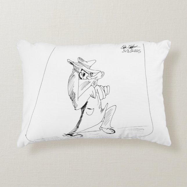 Erica Crooks Comics - sneaky villain man Dekokissen (Vorderseite)