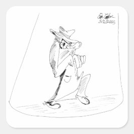 Erica Crooks Comics - sneaky villain man Quadratischer Aufkleber