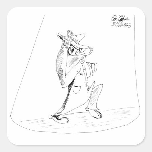 Erica Crooks Comics - sneaky villain man Quadratischer Aufkleber (Vorderseite)