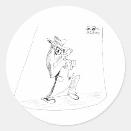 Erica Crooks Comics - sneaky villain man Runder Aufkleber