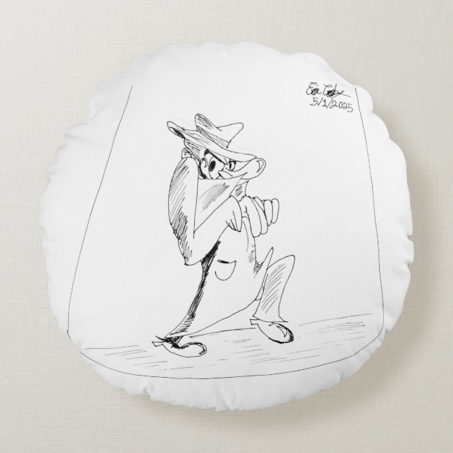 Erica Crooks Comics - sneaky villain man Rundes Kissen (Vorderseite)