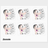 Erica Crooks Comics - What did you just say ? Quadratischer Aufkleber (Blatt)