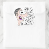 Erica Crooks Comics - What did you just say ? Quadratischer Aufkleber (Tasche)