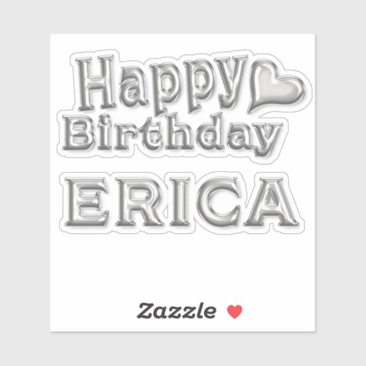 Erica Happy Birthday silver Aufkleber Sticker (Blatt)