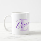 Erica Name bedeutet Monogramm E lila Kaffeetasse (Links)