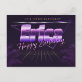 Erica Name Vorname lila Postkarte Geburtstag (Vorderseite)