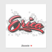 Erica red Heart Graffiti Aufkleber Sticker (Blatt)
