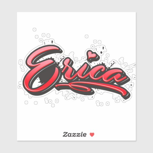 Erica red Heart Graffiti Aufkleber Sticker (Blatt)