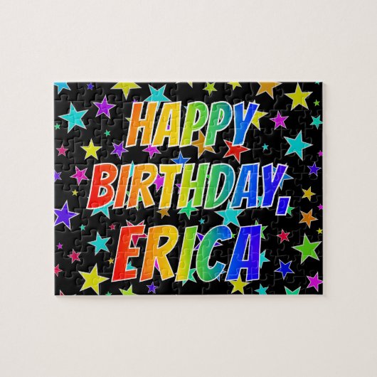 "ERICA" Vorname, Spaß "GLÜCKLICHER GEBURTSTAG" Puzzle (Horizontal)