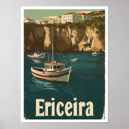 Ericeira Portugal Art Vintage Reise Illustration Poster