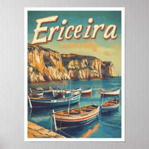 Ericeira Portugal Vintage Reiseillustration Poster