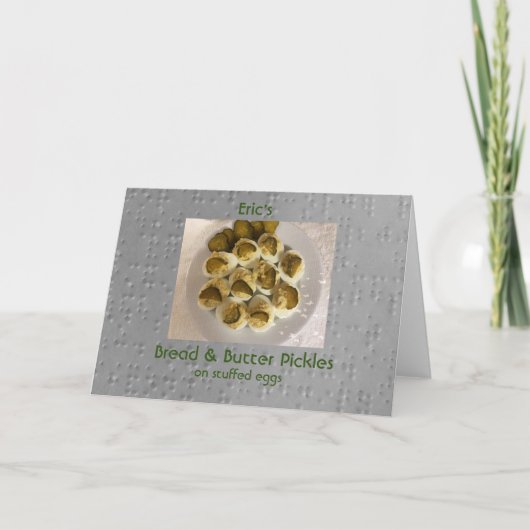 Eric's Brot & Butter Pickles Karte (Vorderseite)