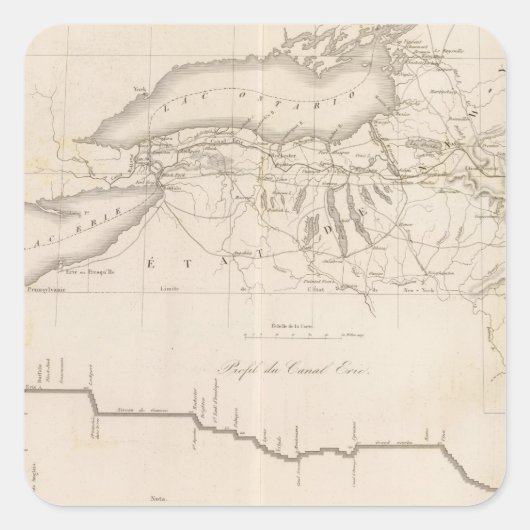 Erie Canal Quadratischer Aufkleber (Vorderseite)