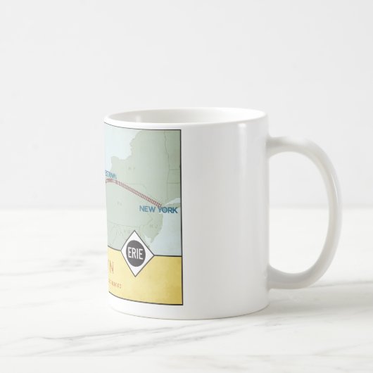 Erie-Eisenbahn-Karten-Tasse (11oz) Kaffeetasse (Rechts)