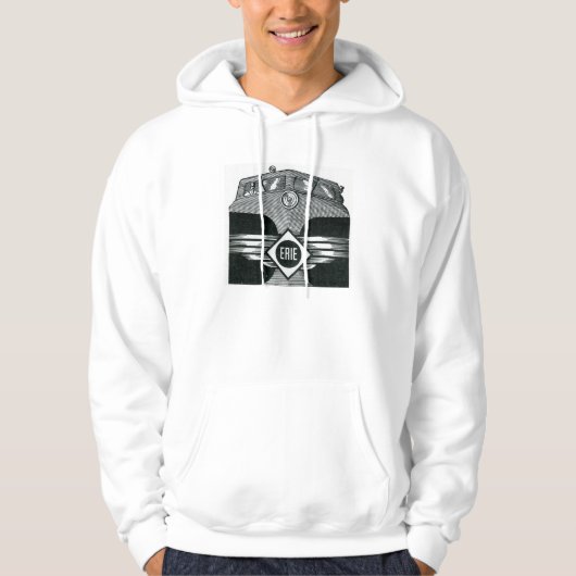 Erie-Eisenbahn-Vorstadtzeitplan-Abdeckung 1958 Hoodie (Vorderseite)
