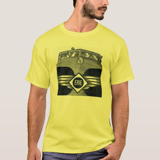 Erie-Eisenbahn-Vorstadtzeitplan-Abdeckung 1958 T-Shirt (Vorderseite)