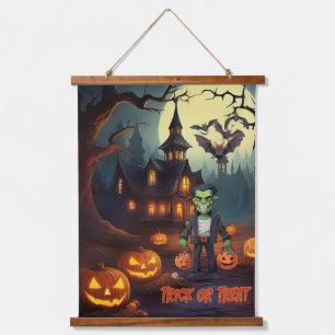 Erie Halloween  Wandteppich Mit Holzrahmen