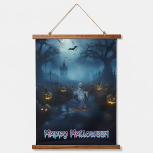 Erie Halloween  Wandteppich Mit Holzrahmen