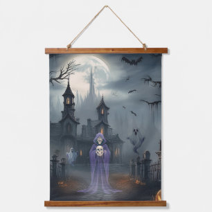 Erie Halloween  Wandteppich Mit Holzrahmen