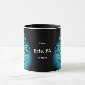 Erie PA I Liebe Custom City Winters Snowflake Tass Tasse (Zentrum)