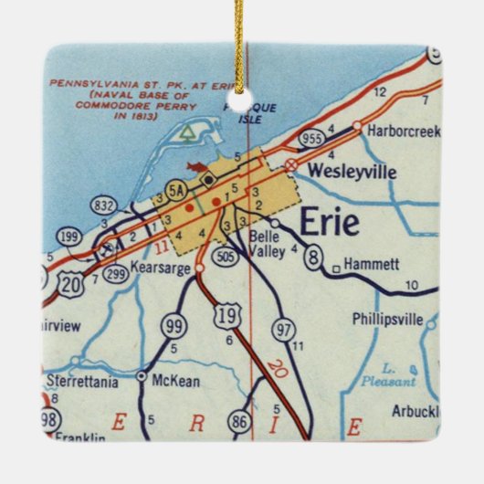 Erie PA Keramikornament (Rückseite)