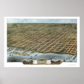 Erie, PA Panoramic Map - 1870 Poster (Vorne)