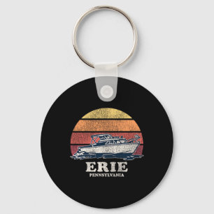 Erie Pa Vintage Boote 70er Retro-Boot-Design Schlüsselanhänger