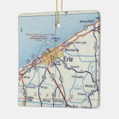 Erie PA Vintage Karte Keramikornament (Links)