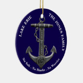 ERIE Patriotischer Not leidender Anker nautisch Keramik Ornament (Rechts)