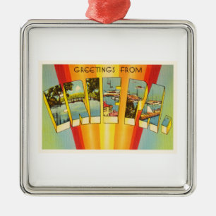 Erie Pennsylvania alte Vintage Reise-Andenken PAs Silbernes Ornament