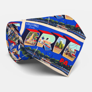 Erie Pennsylvania PA Vintager Großbuchstabe Postk Krawatte