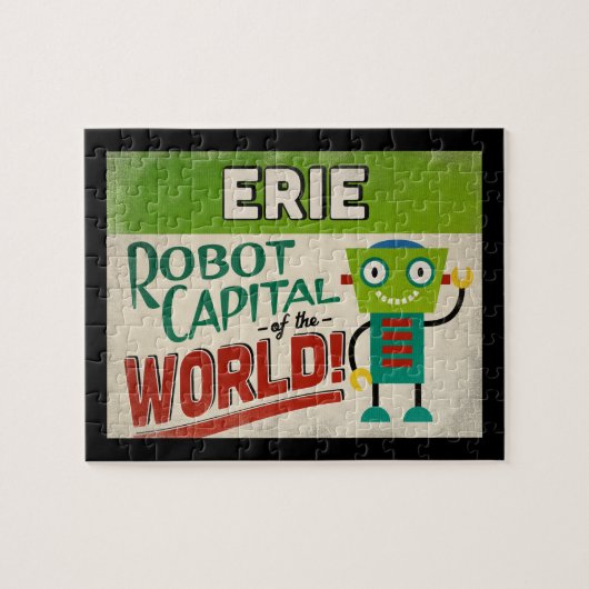 Erie Pennsylvania Robot - Funny Vintag Puzzle (Horizontal)